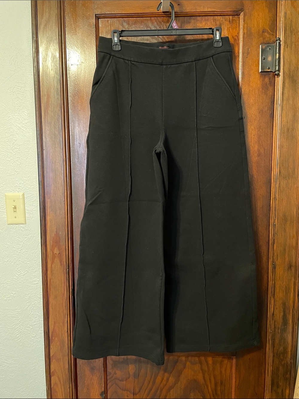 Lee Women's Black Wide-Leg Ponte Pull-On Pants